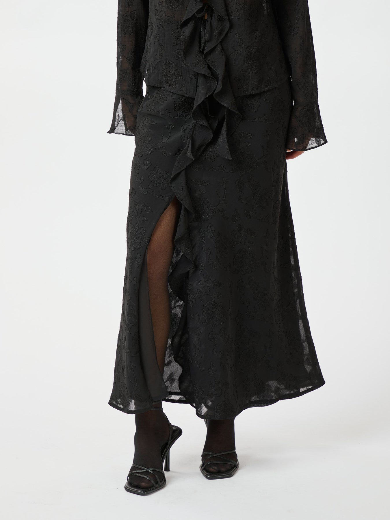 Vinza Burnout Skirt - Black