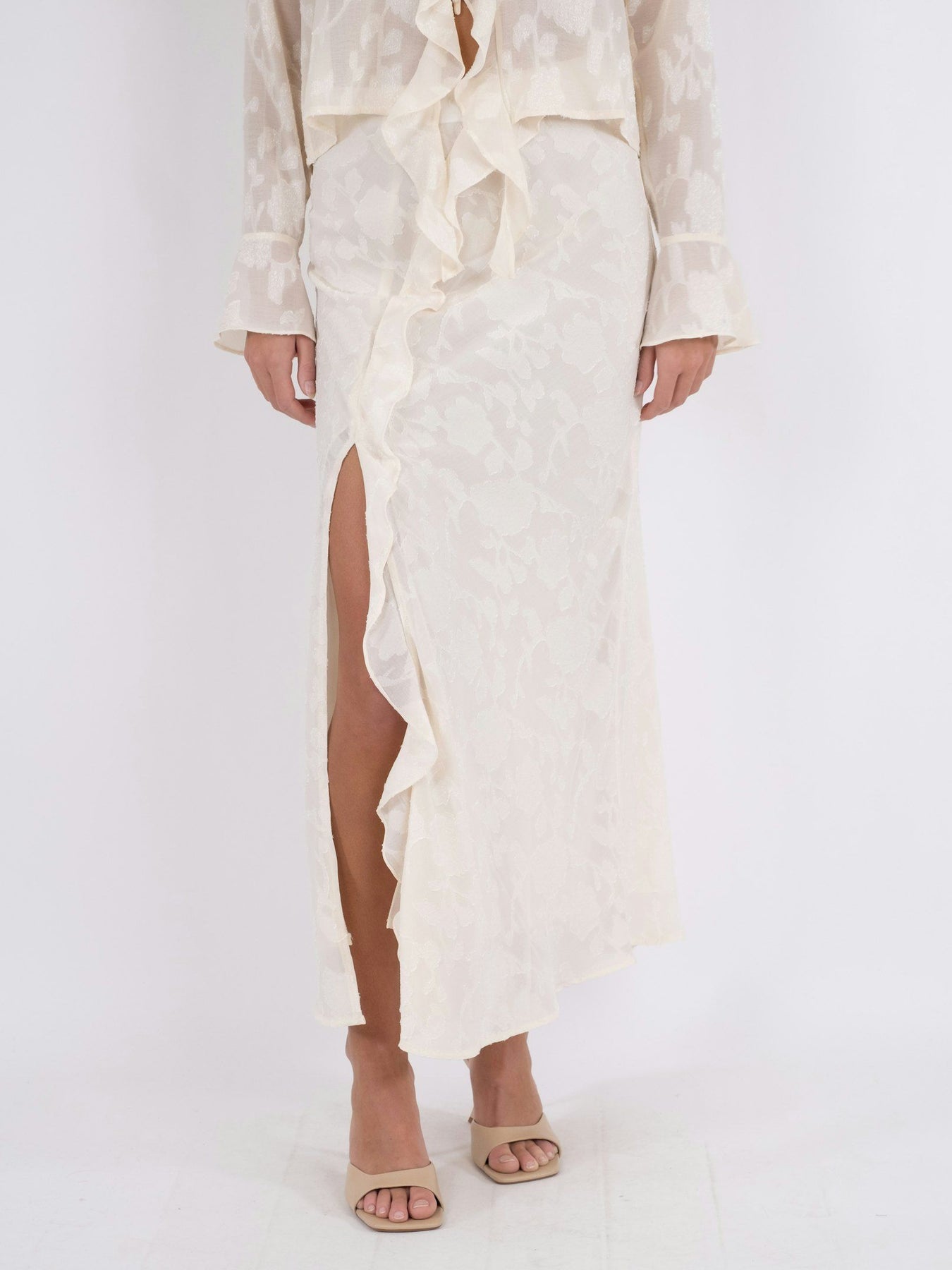 Vinza Burnout Skirt - Off White