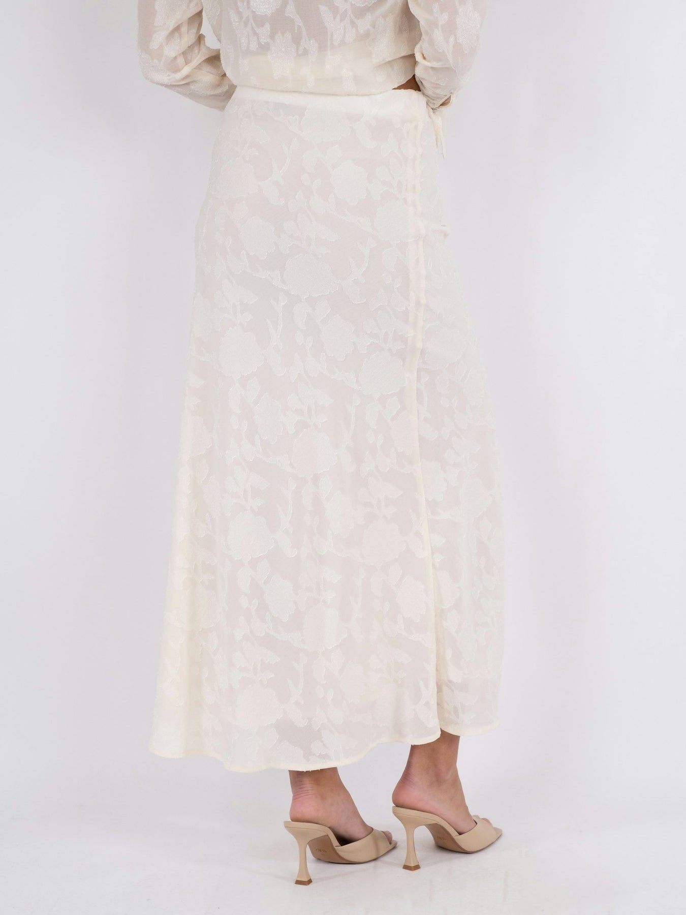 Vinza Burnout Skirt - Off White