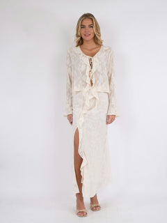 Vinza Burnout Skirt - Off White