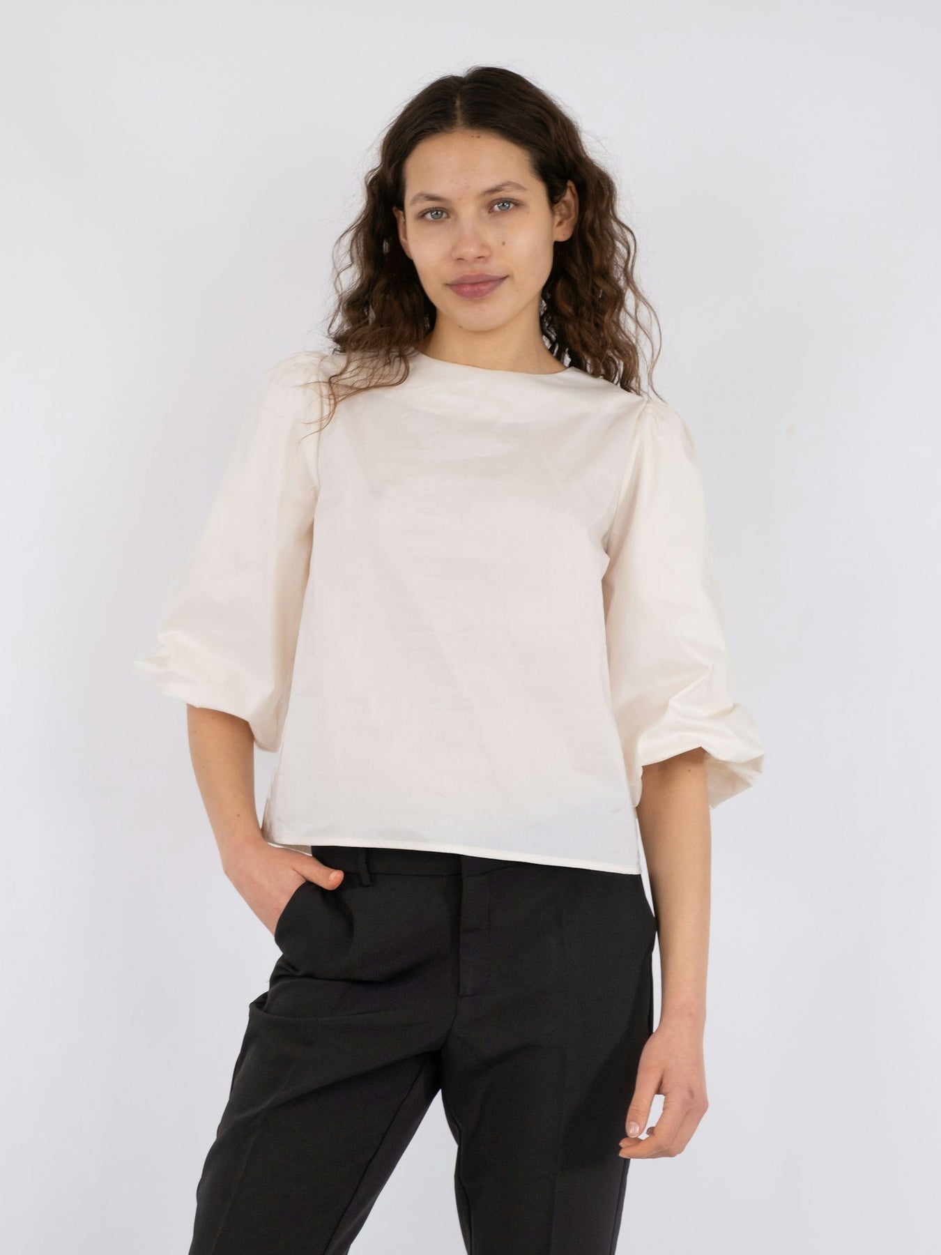 Lorraine Poplin Blouse - Ivory