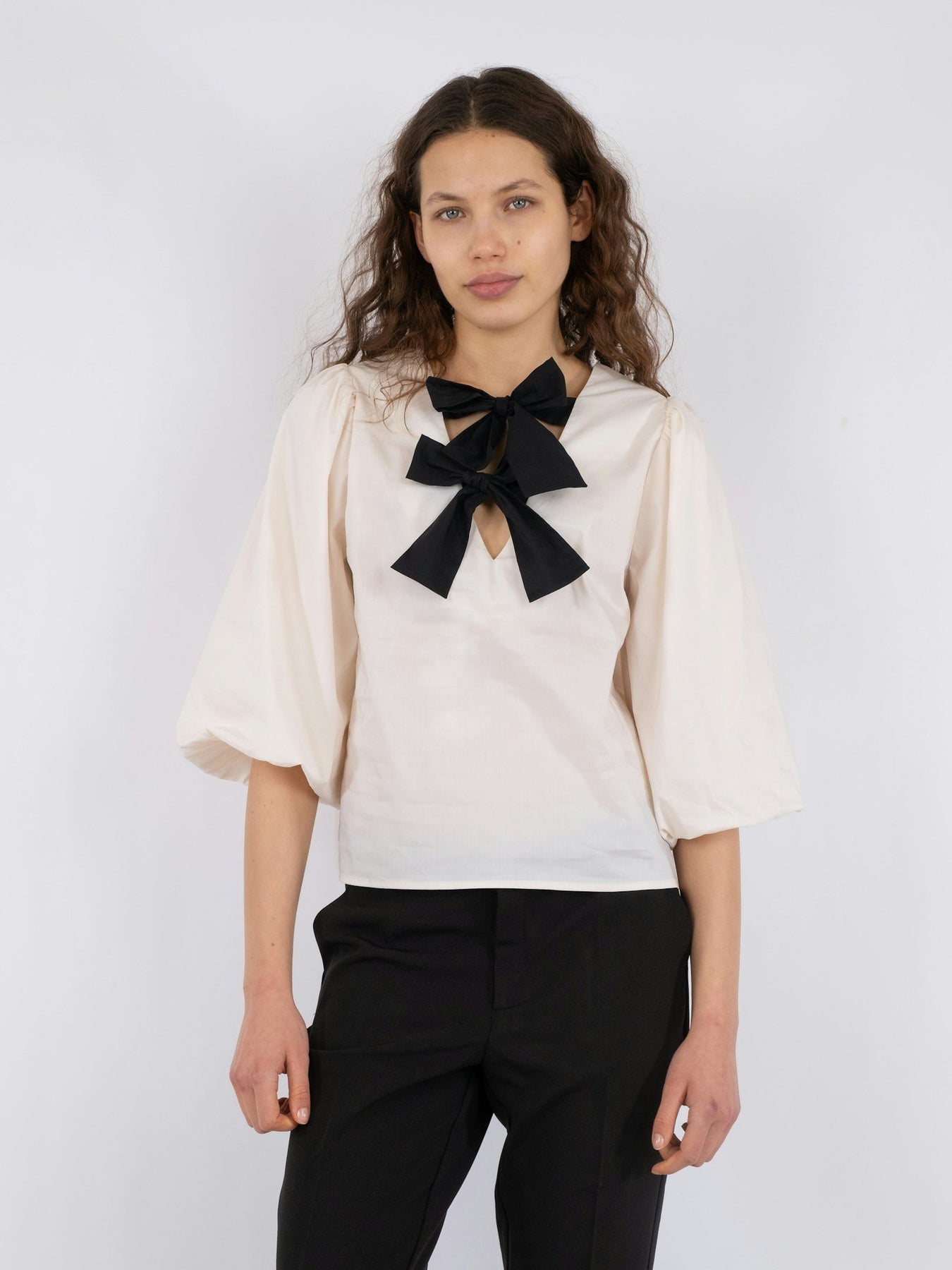 Lorraine Poplin Blouse - Ivory