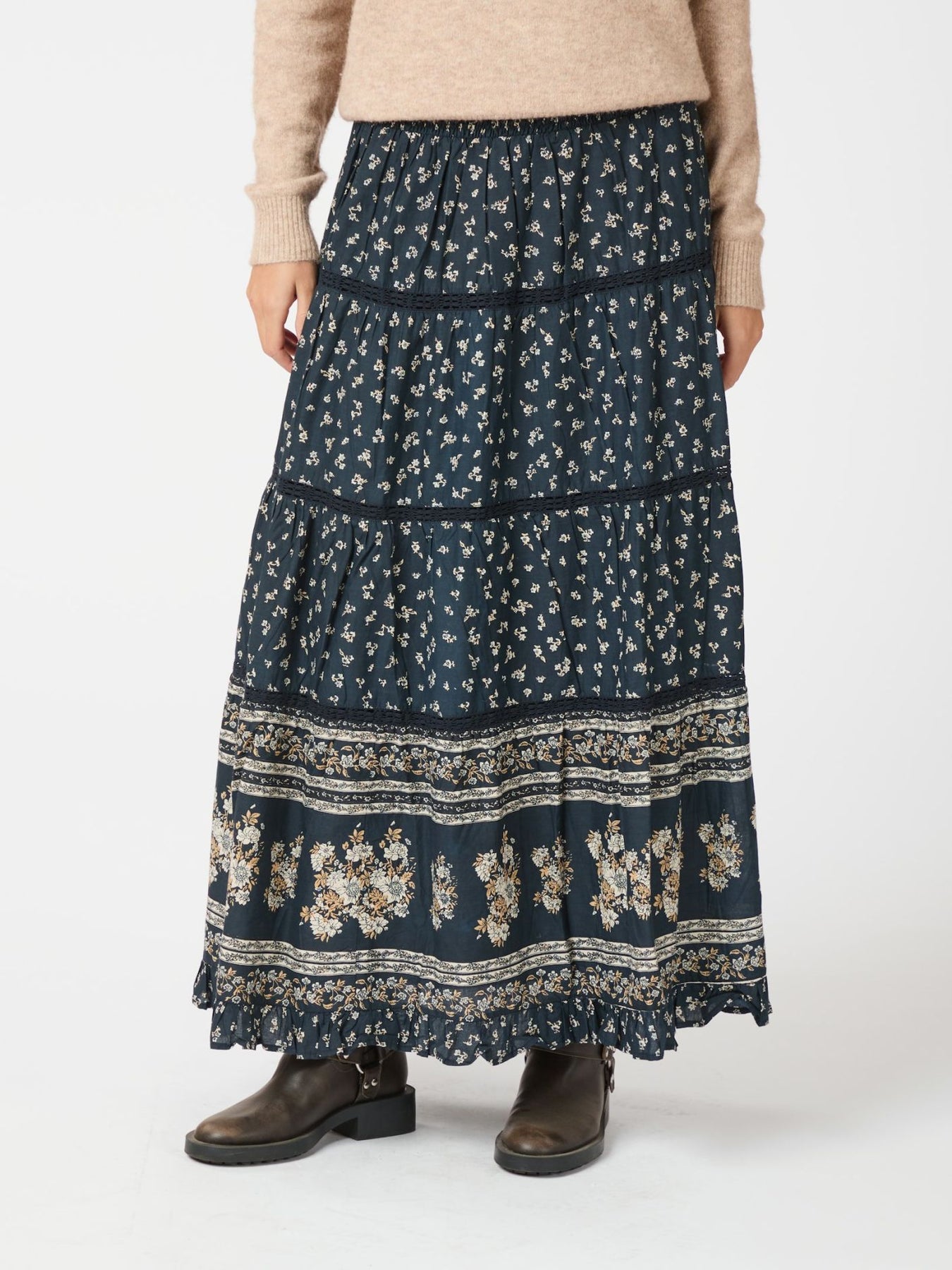 Felicia Mini Border Kjol - Camel