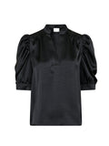 Roella Heavy Sateen Blouse - Svart