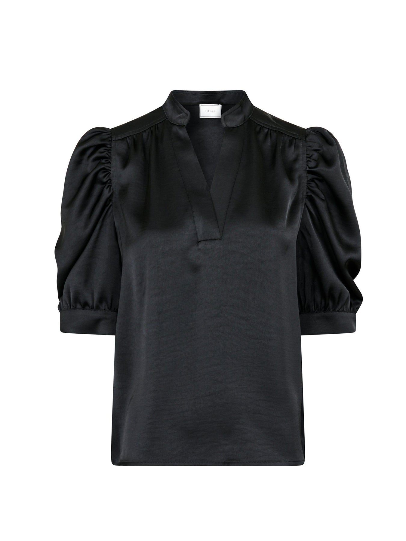 Roella Heavy Sateen Blouse - Svart