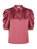 Roella Heavy Sateen Blus - Cherry Pink