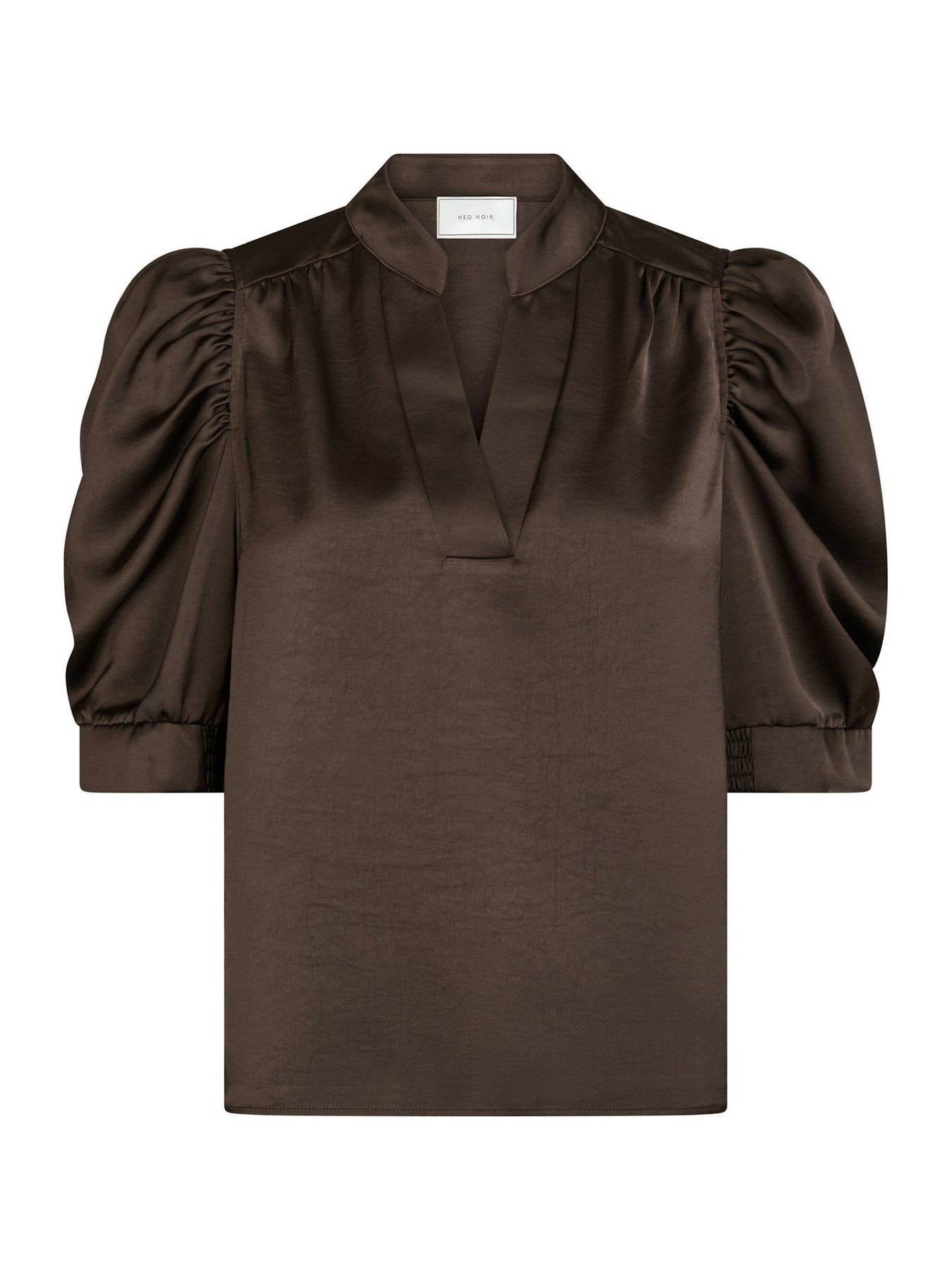 Roella Heavy Sateen Blouse - Dark Brown