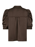 Roella Heavy Sateen Blouse - Dark Brown