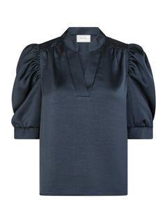 Roella Heavy Sateen Blouse - Midnight Blue