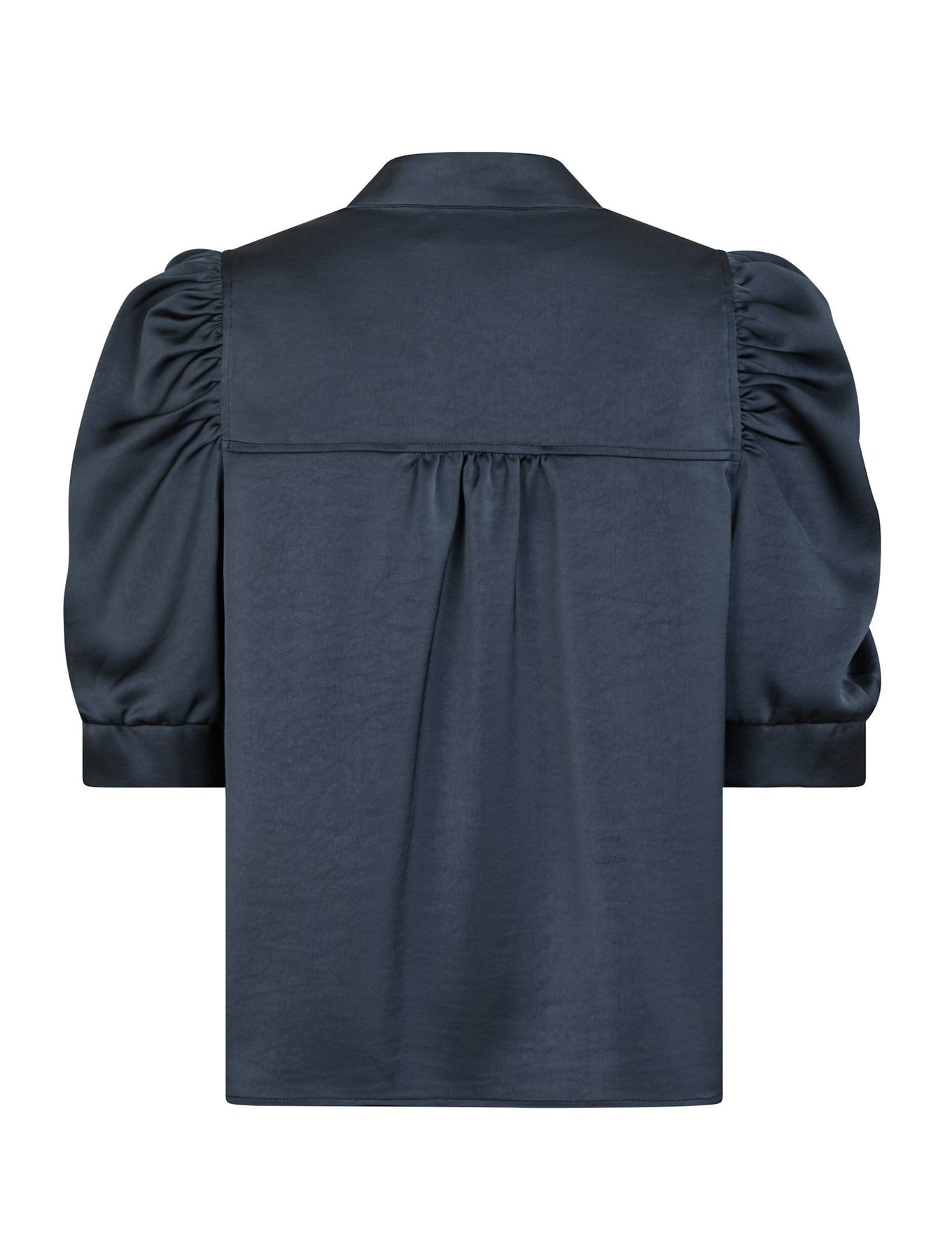 Roella Heavy Sateen Blus - Mörkblå