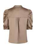 Roella Heavy Sateen Blus - Dark Taupe