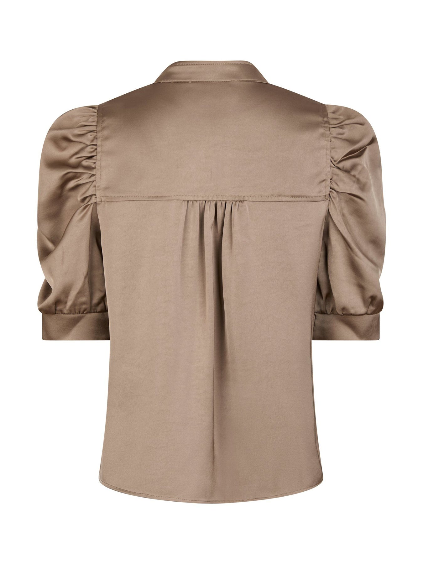 Roella Heavy Sateen Blus - Dark Taupe
