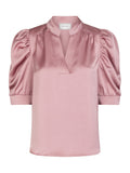 Neo Noir Roella Heavy Sateen Blouse - Evening Rose