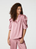 Neo Noir Roella Heavy Sateen Blouse - Evening Rose