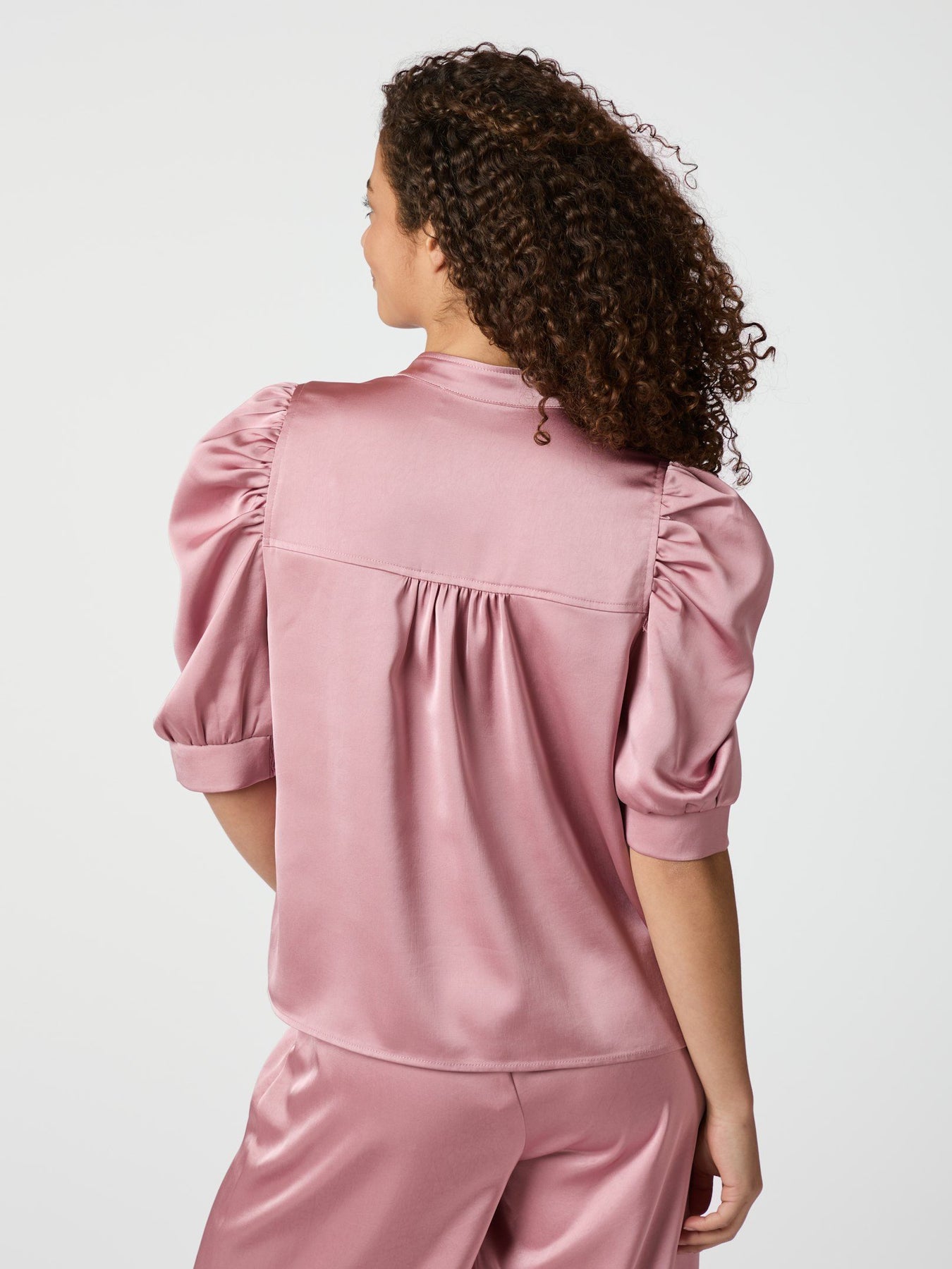 Neo Noir Roella Heavy Sateen Blouse - Evening Rose