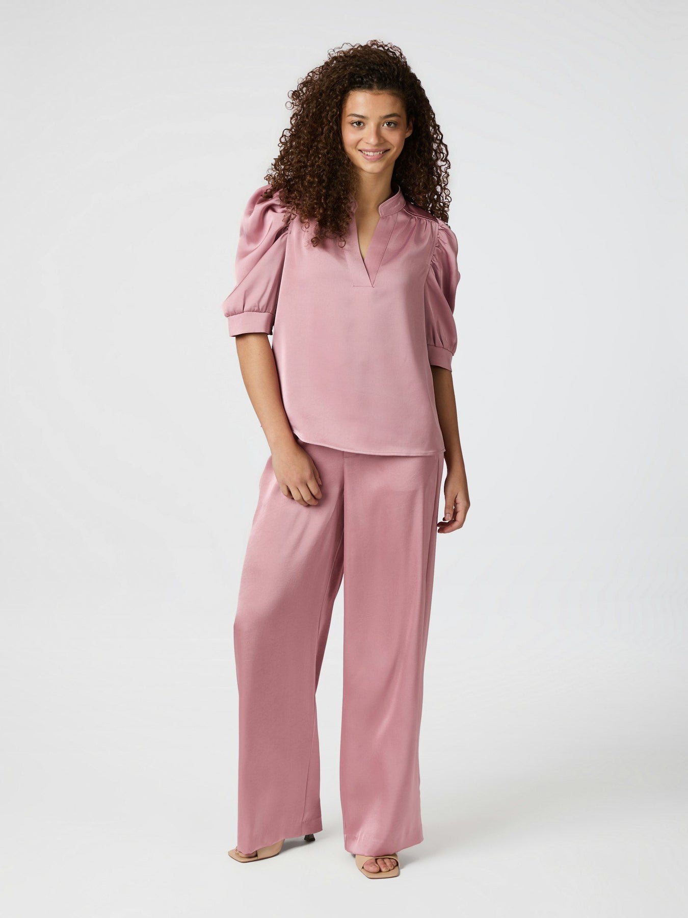 Neo Noir Roella Heavy Sateen Blouse - Evening Rose