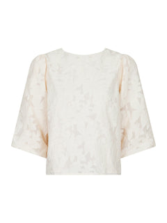 Lorraine Brocade Blouse - Ivory
