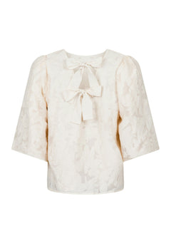 Lorraine Brocade Blouse - Ivory