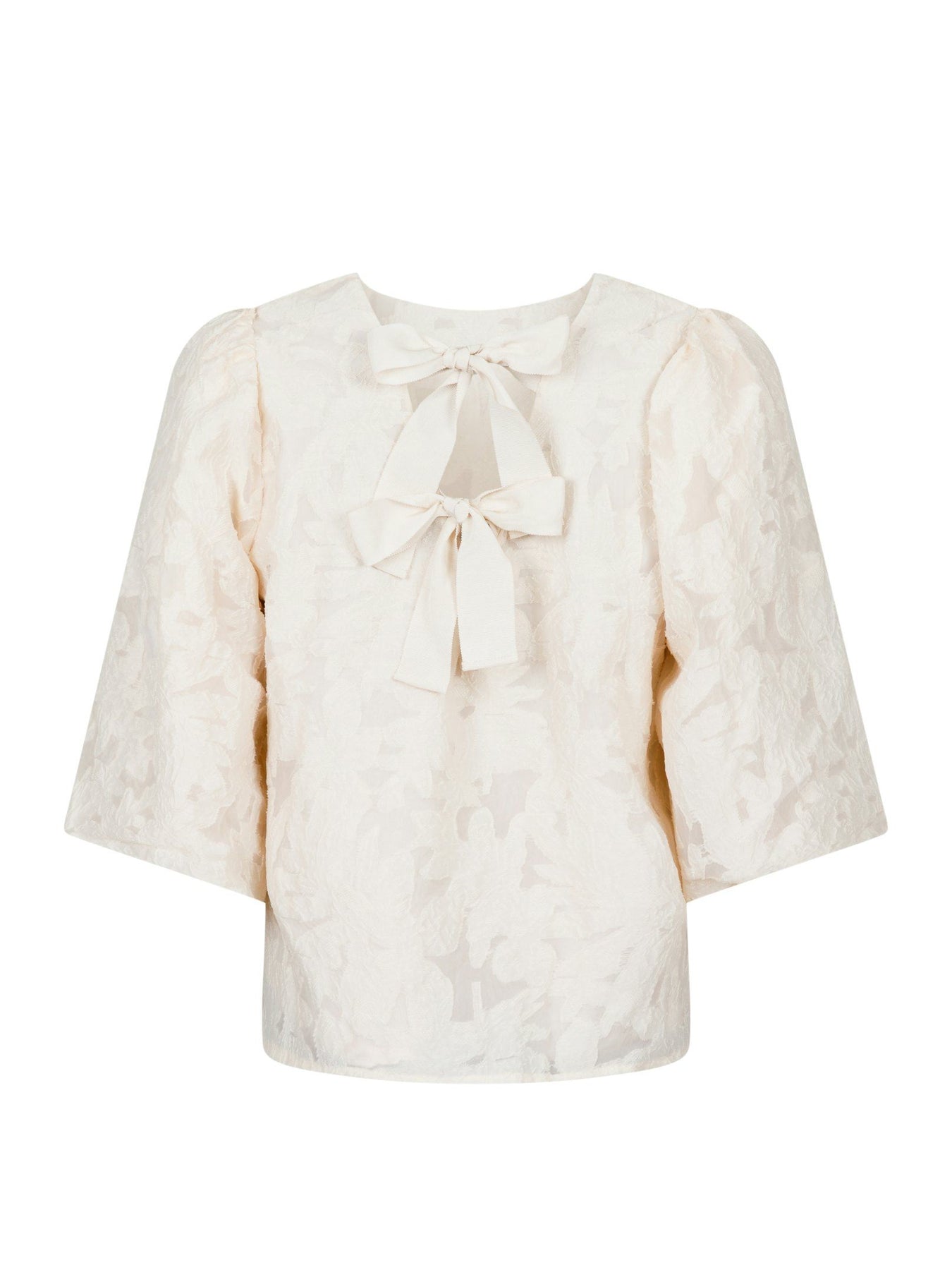 Lorraine Brocade Blouse - Ivory