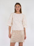 Lorraine Brocade Blouse - Ivory