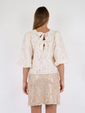 Lorraine Brocade Blouse - Ivory