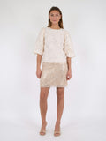 Lorraine Brocade Blouse - Ivory