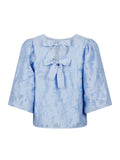 Lorraine Brocade Blouse - Sky Blue