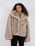 Stephanie Faux Fur Jacket - Beige