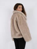 Stephanie Faux Fur Jacket - Beige