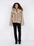 Stephanie Faux Fur Jacket - Beige
