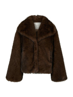 Stephanie Faux Fur Jacket - Brown