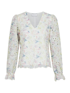 Candice Embroidery Blouse - Creme