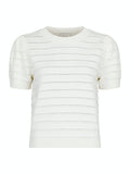 Sidra Stitch Solid Knit Blouse - Off White