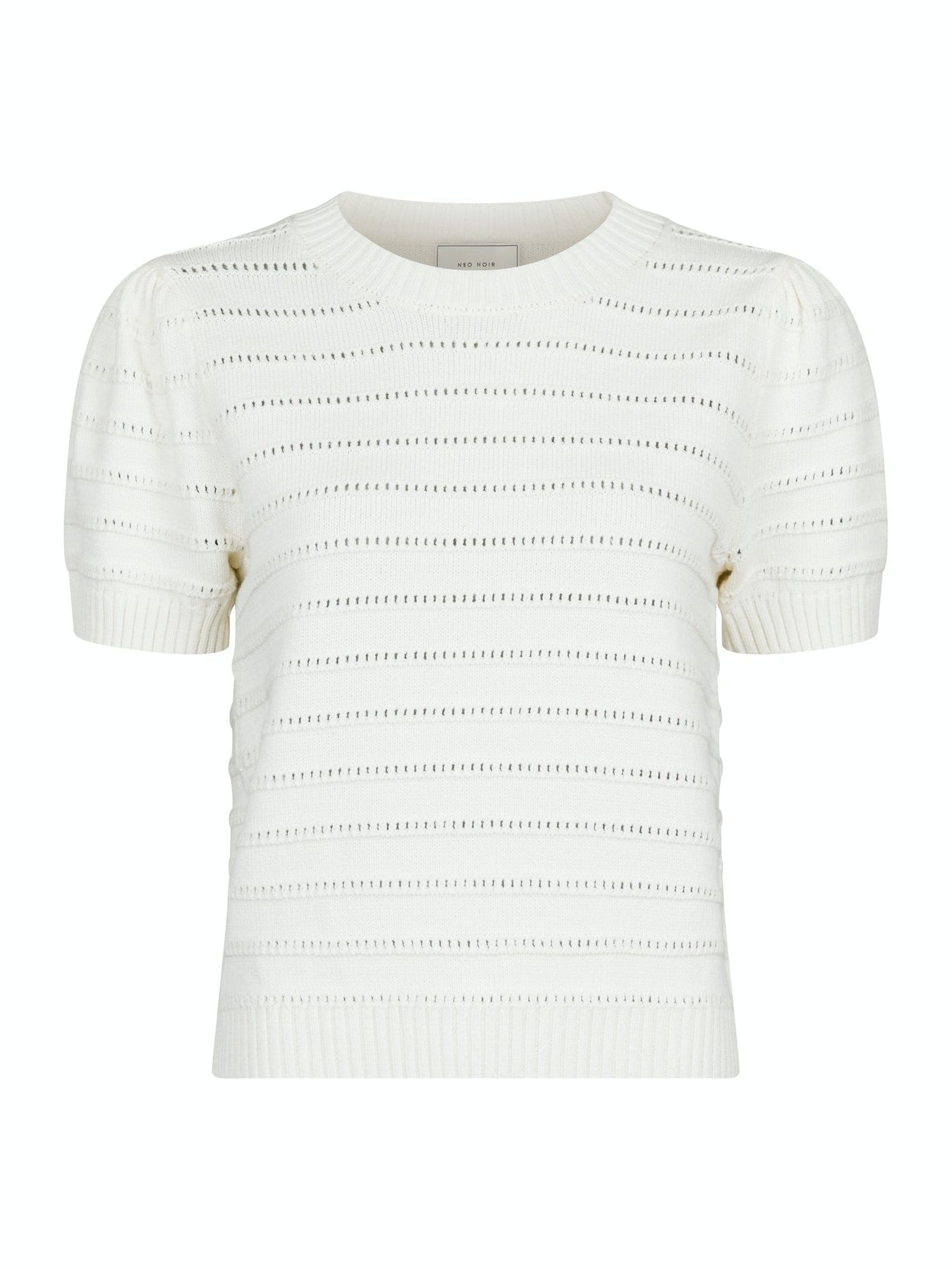 Sidra Stitch Solid Knit Blouse - Off White
