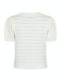 Sidra Stitch Solid Knit Blouse - Off White