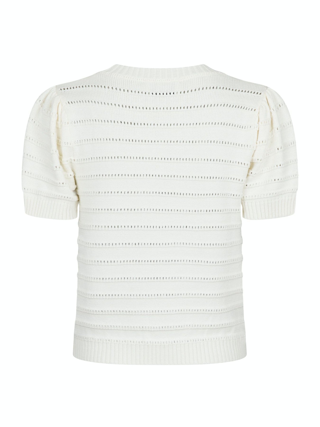 Sidra Stitch Solid Knit Blouse - Off White