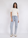 Sidra Stitch Solid Knit Blouse - Off White