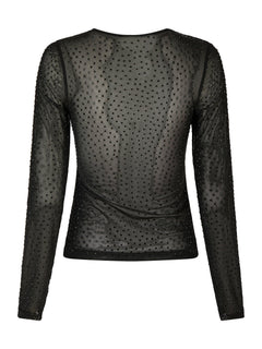 Alisa Stone Mesh Blouse - Black