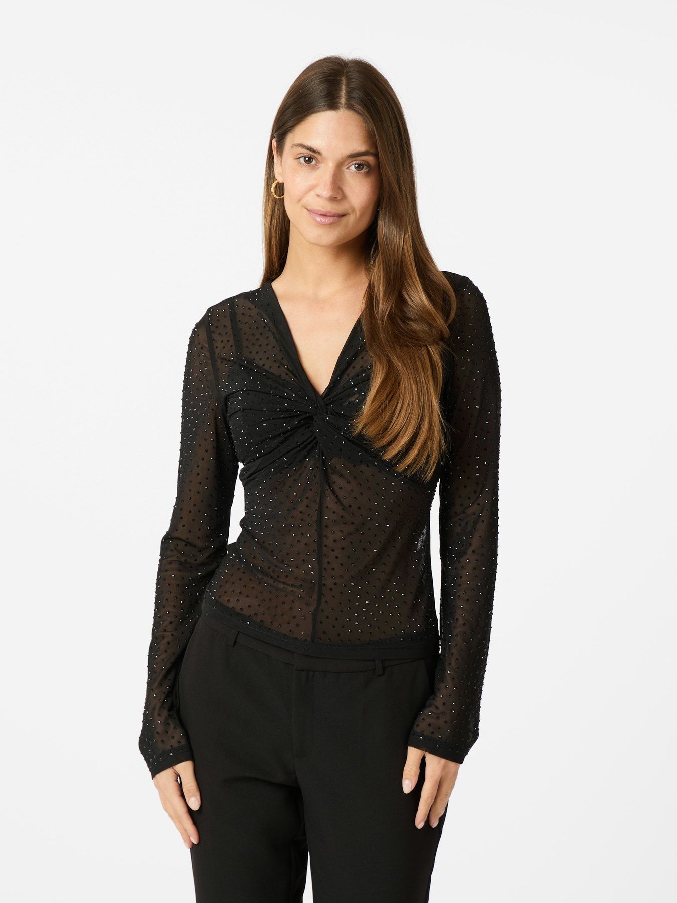 Alisa Stone Mesh Blouse - Black