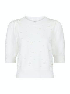 Maia Soft Pearl Knit Tee - Off White