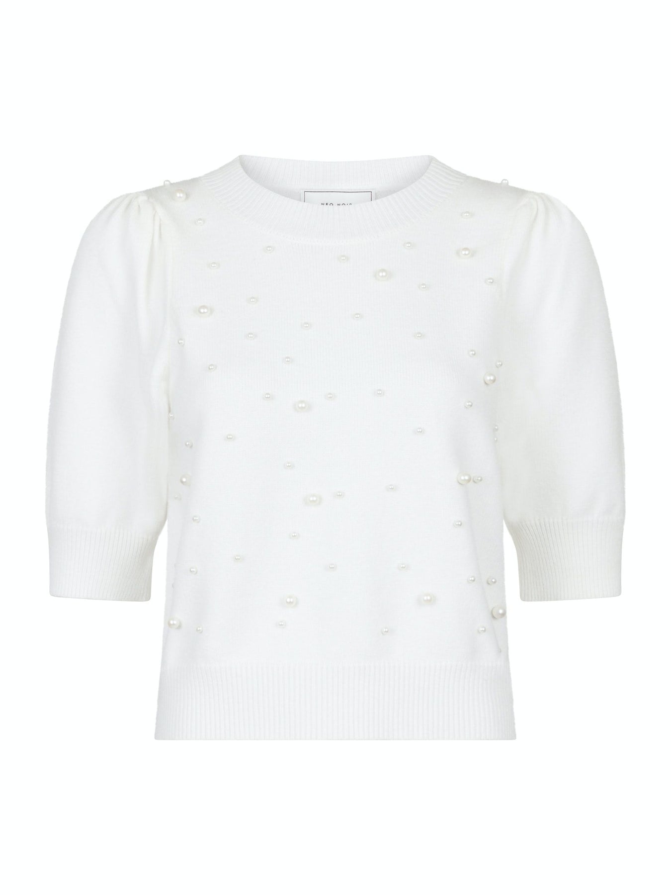 Maia Soft Pearl Knit Tee - Off White