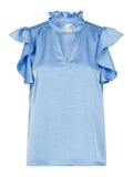 Stella Heavy Sateen Blouse - Dusty Blue