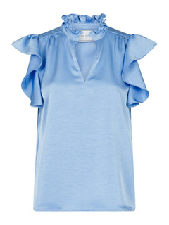 Stella Heavy Sateen Blouse - Dusty Blue