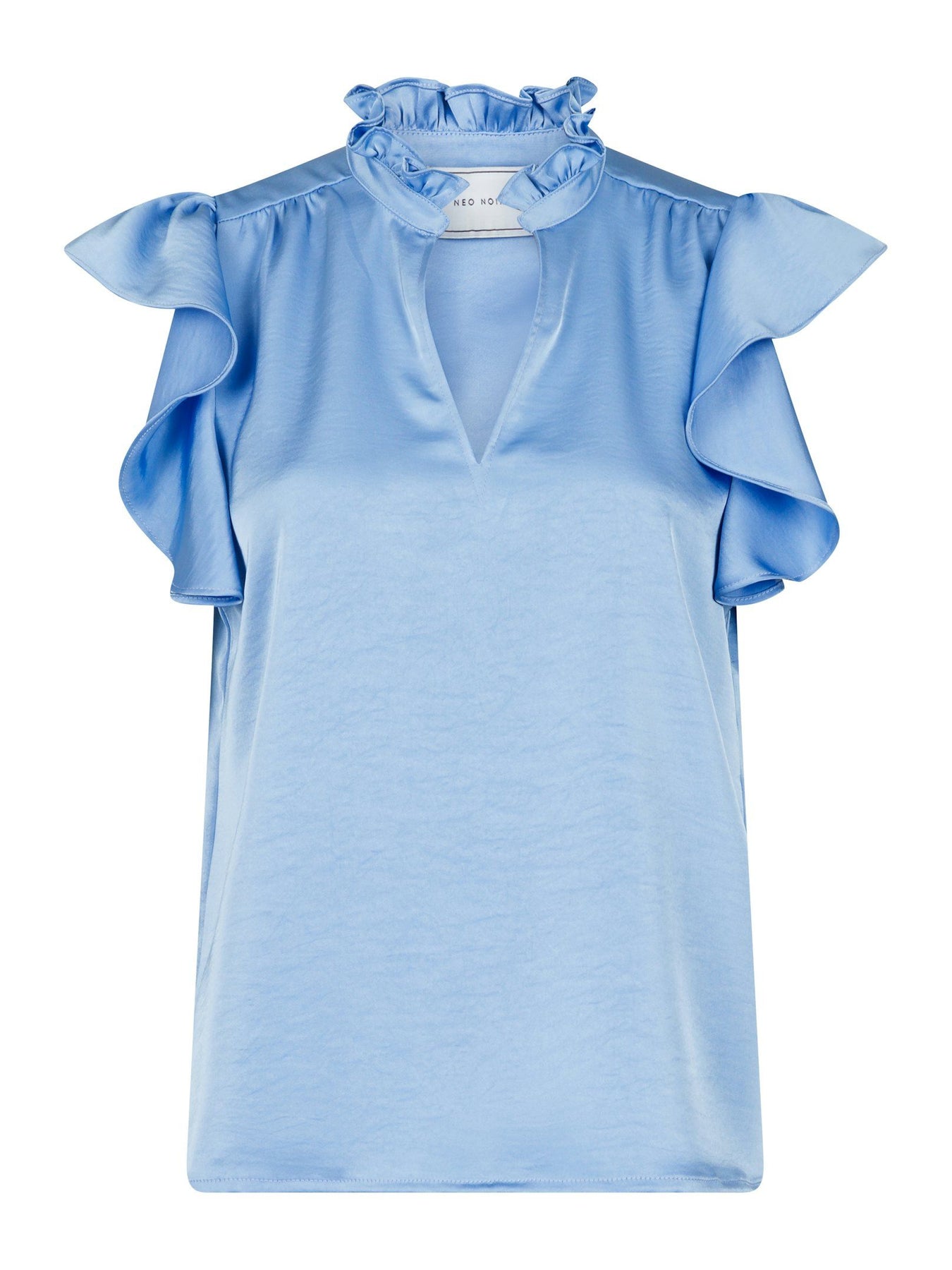 Stella Heavy Sateen Blouse - Dusty Blue