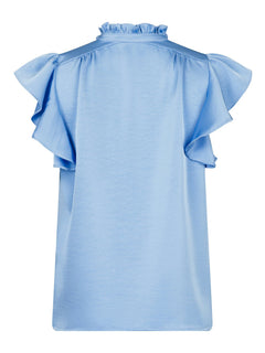 Stella Heavy Sateen Blouse - Dusty Blue