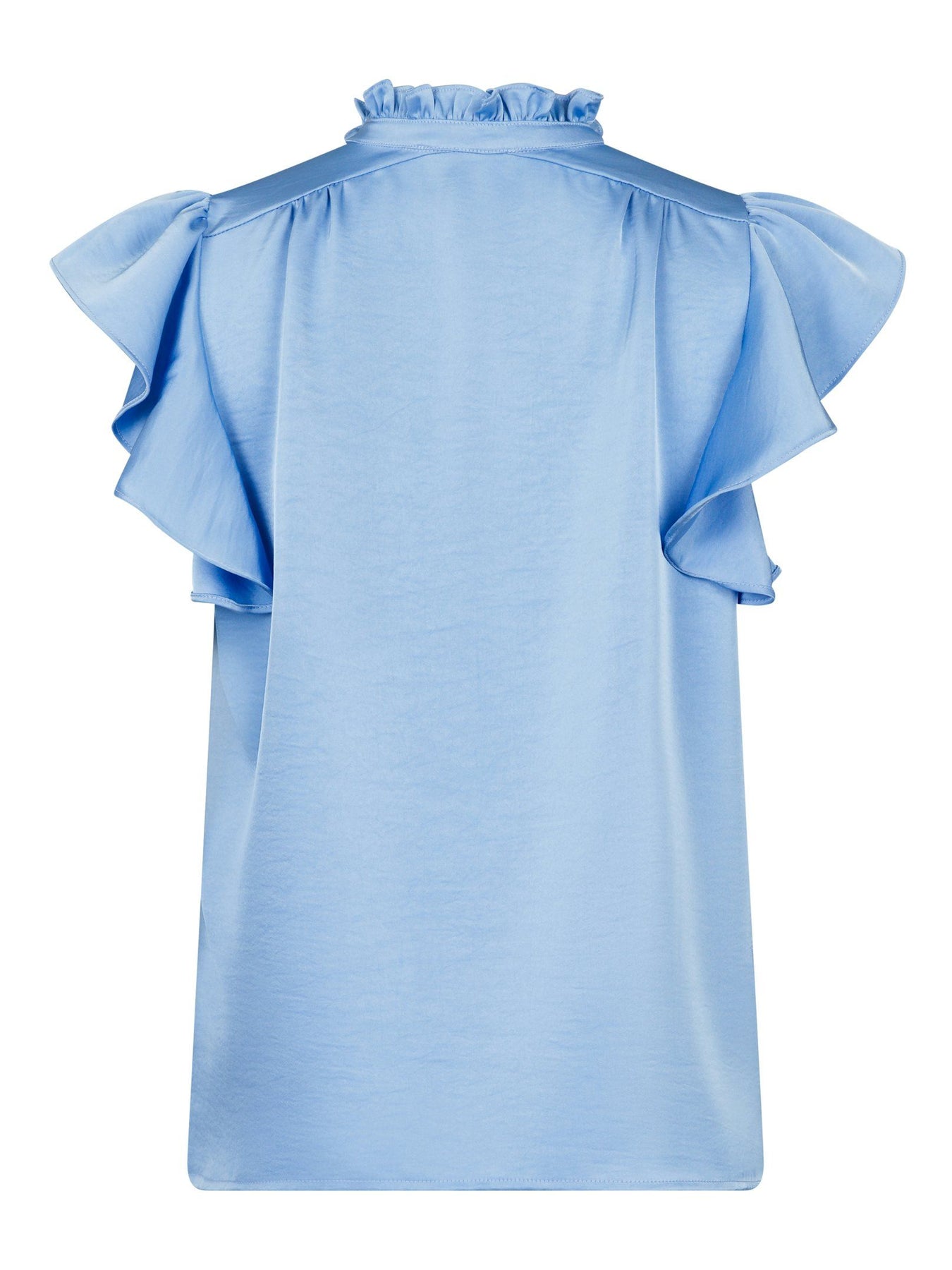 Stella Heavy Sateen Blouse - Dusty Blue
