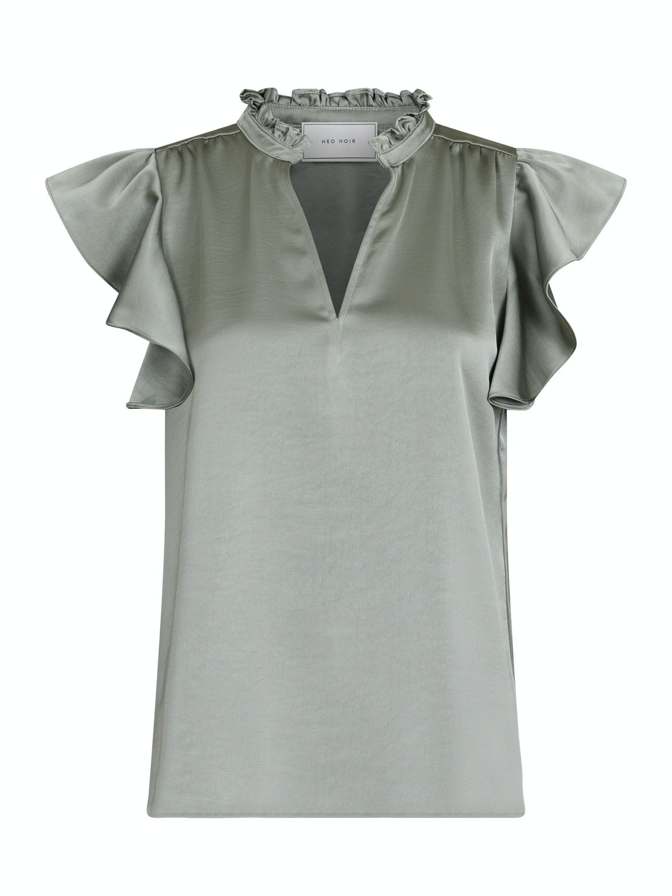 Stella Heavy Sateen Blouse - Smoke Green
