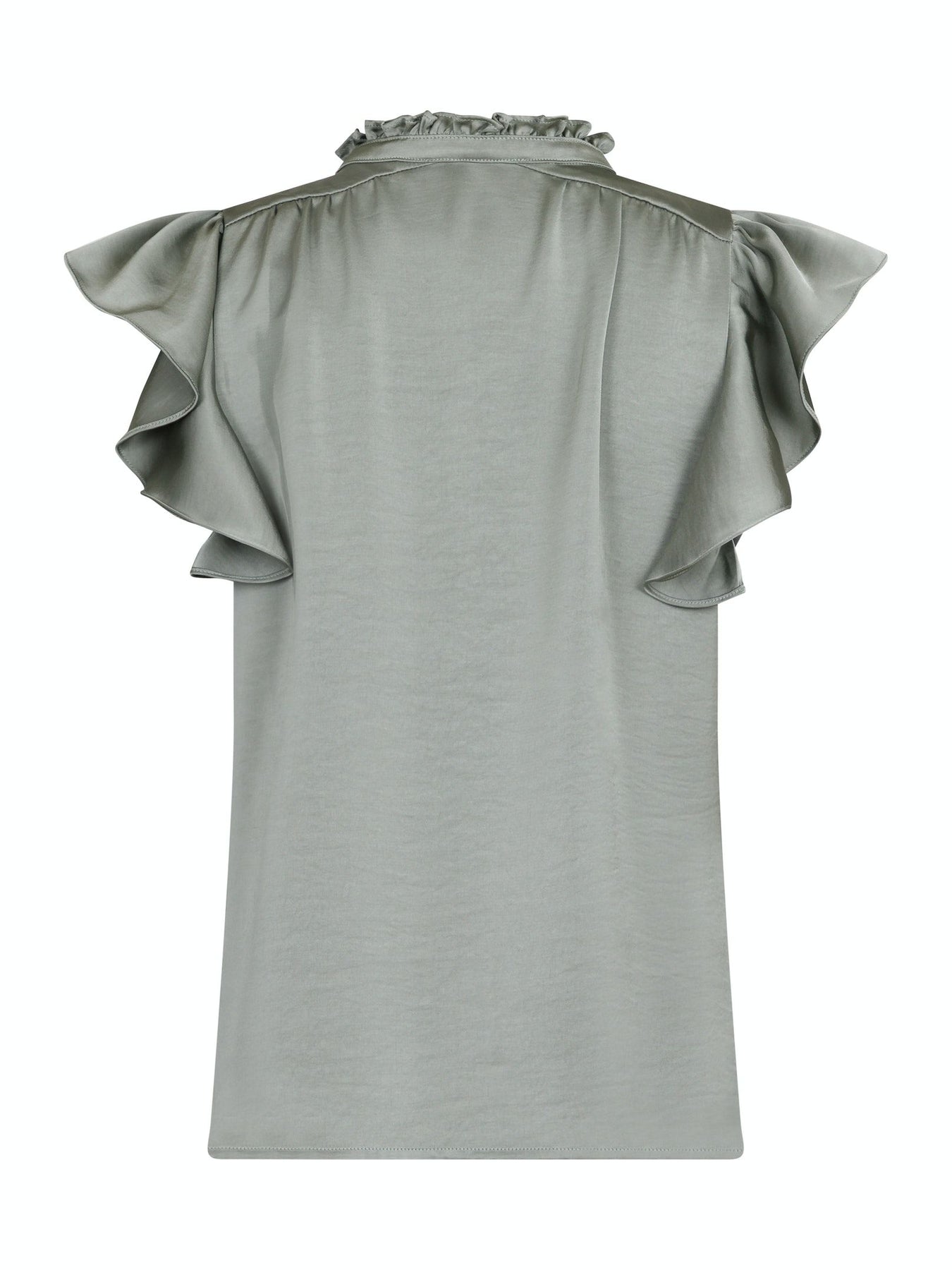 Stella Heavy Sateen Blouse - Smoke Green