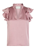 Stella Heavy Sateen Blus - Evening Rose