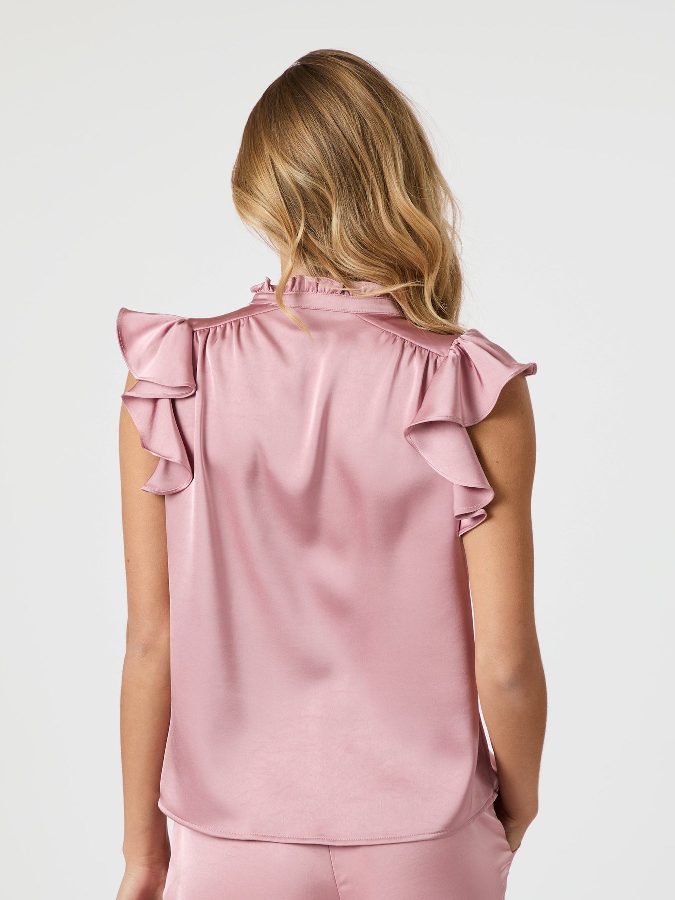 Stella Heavy Sateen Blus - Evening Rose